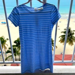 NWOT - adorable light blue and white stripped spring/summer dress